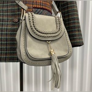 Beibaobao Women's Suede Zipper Tassel Retro Weave Casual Aslant Shoulder Bag